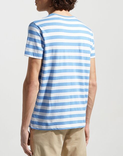 T-Shirt Regular Fit Marinière bleu ciel/blanc